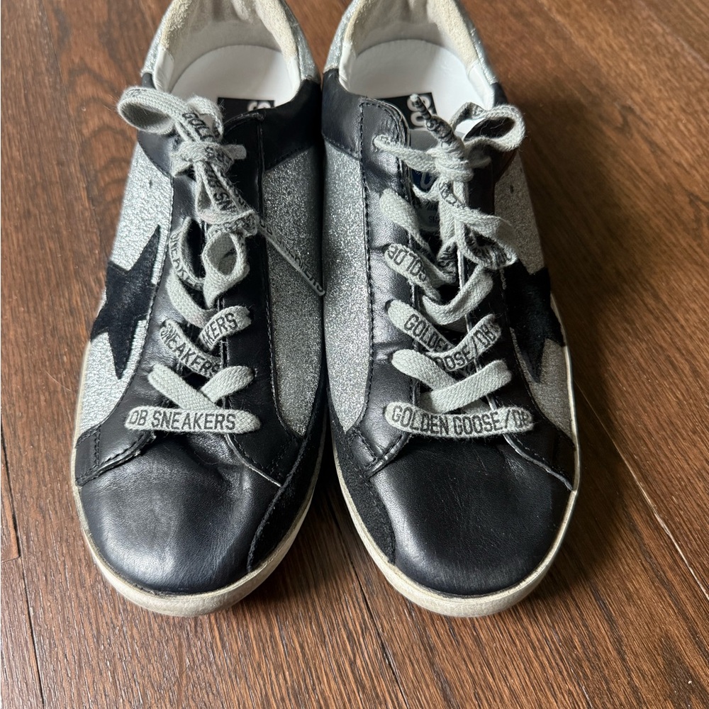 Golden Goose Black and Silver Sneakers - Picture 3 of 9